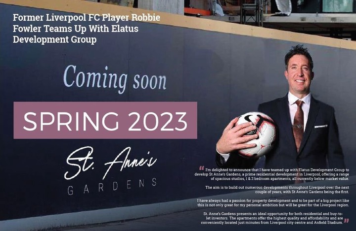 Robbie Fowler appears inside a corporate brochure promoting the property scheme
