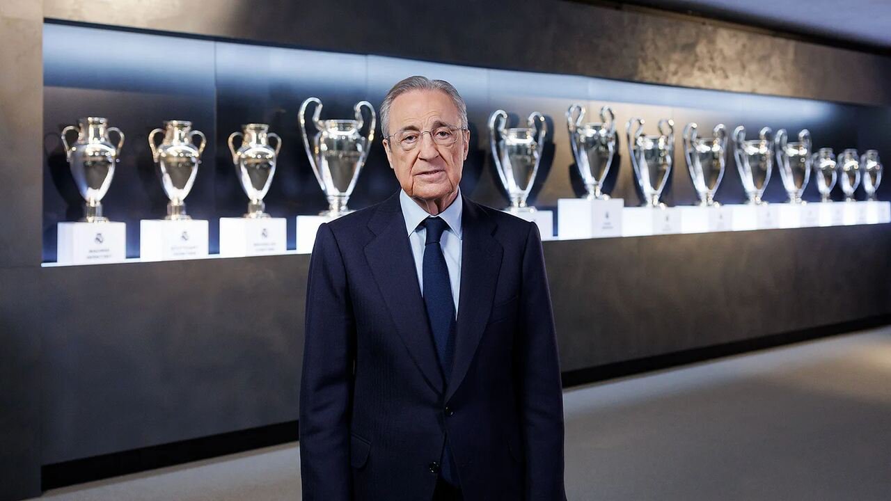 Florentino Pérez e a galeria de troféus do Real Madrid