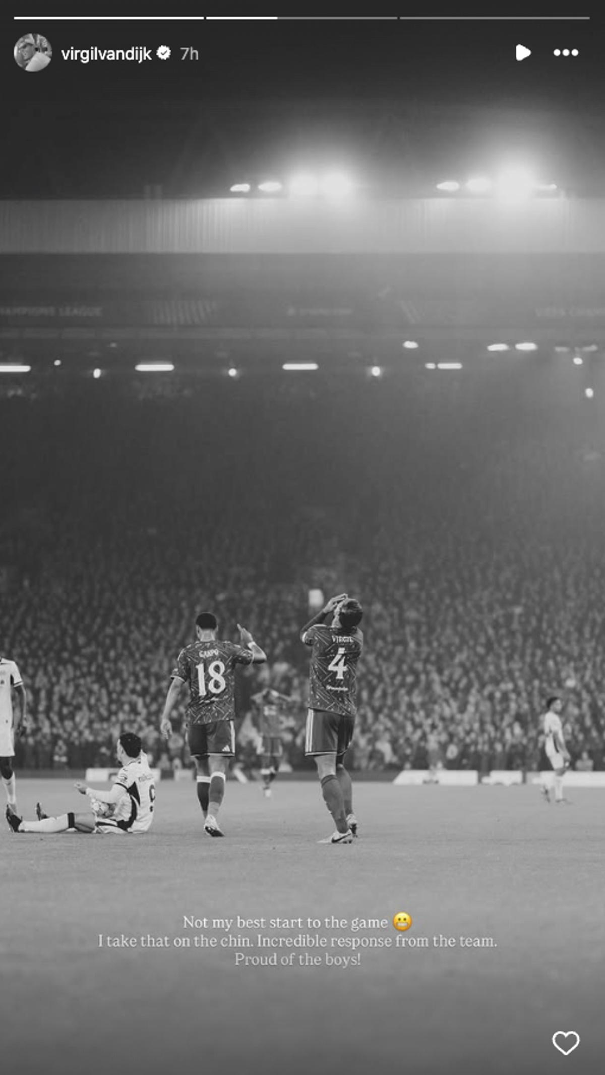 Virgil van Dijk was honest in his response to his performance against Villarreal