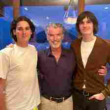 Pierce Brosnan and his sons Dylan and Paris pose for a photo shared on Father's Day on Instagram
