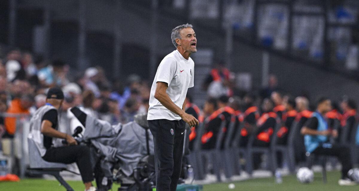 Luis ENRIQUE head coach of Paris Saint Germain (PSG) during the french Ligue 1 McDonald's football match between Marseille and Paris at CEPAC Velodrome on September 20, 2026 in Marseille, France. (Photo by Baptiste Fernandez/Icon Sport) - Photo by Icon S