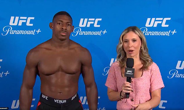 The welterweight then stayed silent throughout a TV interview before his fight with Mike Malott