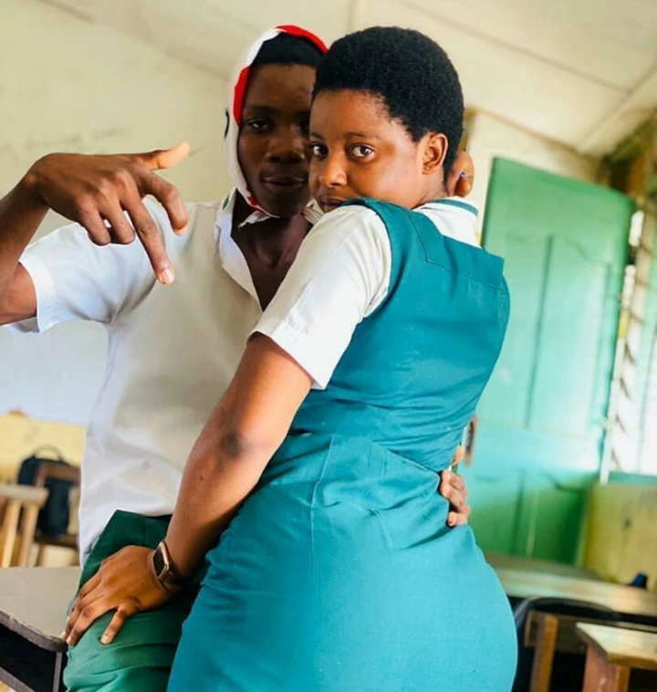 Check out these stunning photographs of senior high school 'couples' flexing in their school uniforms (photos)