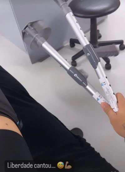 Gabriel Jesus hints he's ditched crutches as Arsenal striker continues recovery from knee injury
