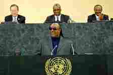Music legend and UN Messenger of Peace Stevie Wonder addresses the General Assembly's high-level meeting on disability and development in 2013. (file)