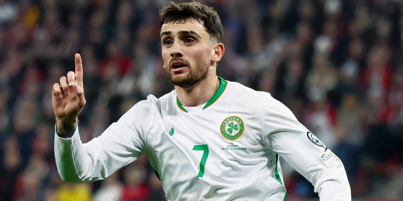 Troy Parrott in action for Republic of Ireland