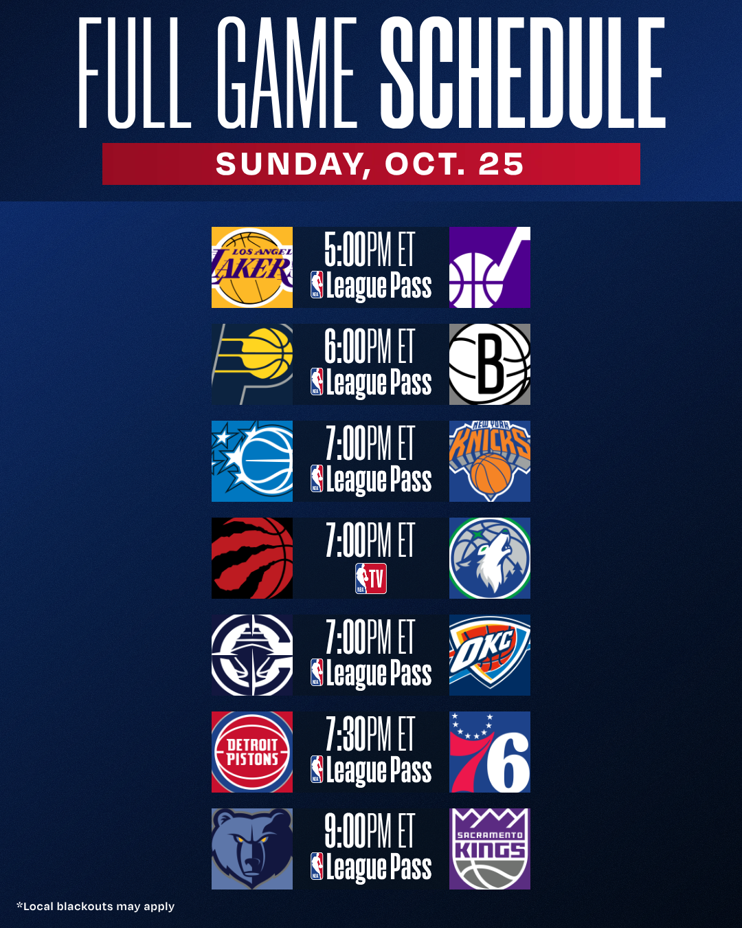 Tonight's Schedule