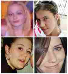 Melissa Barthelemy, top left, Amber Costello, top right, Megan Waterman, bottom left, and Maureen Brainard-Barnes, whose bodies were found in 2010 are the Gilgo Four