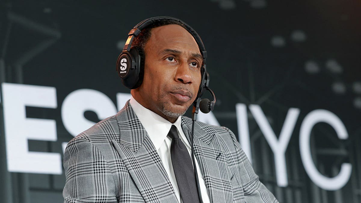 Stephen A. Smith speaks on stage at Fanatics Fest in New York City.