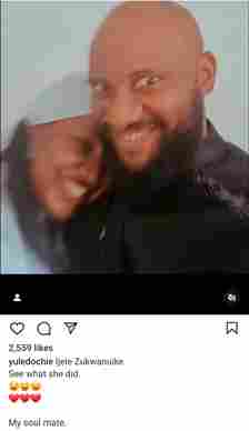 Yul Edochie and Judy Austin show affection for each other as they engage in PDA