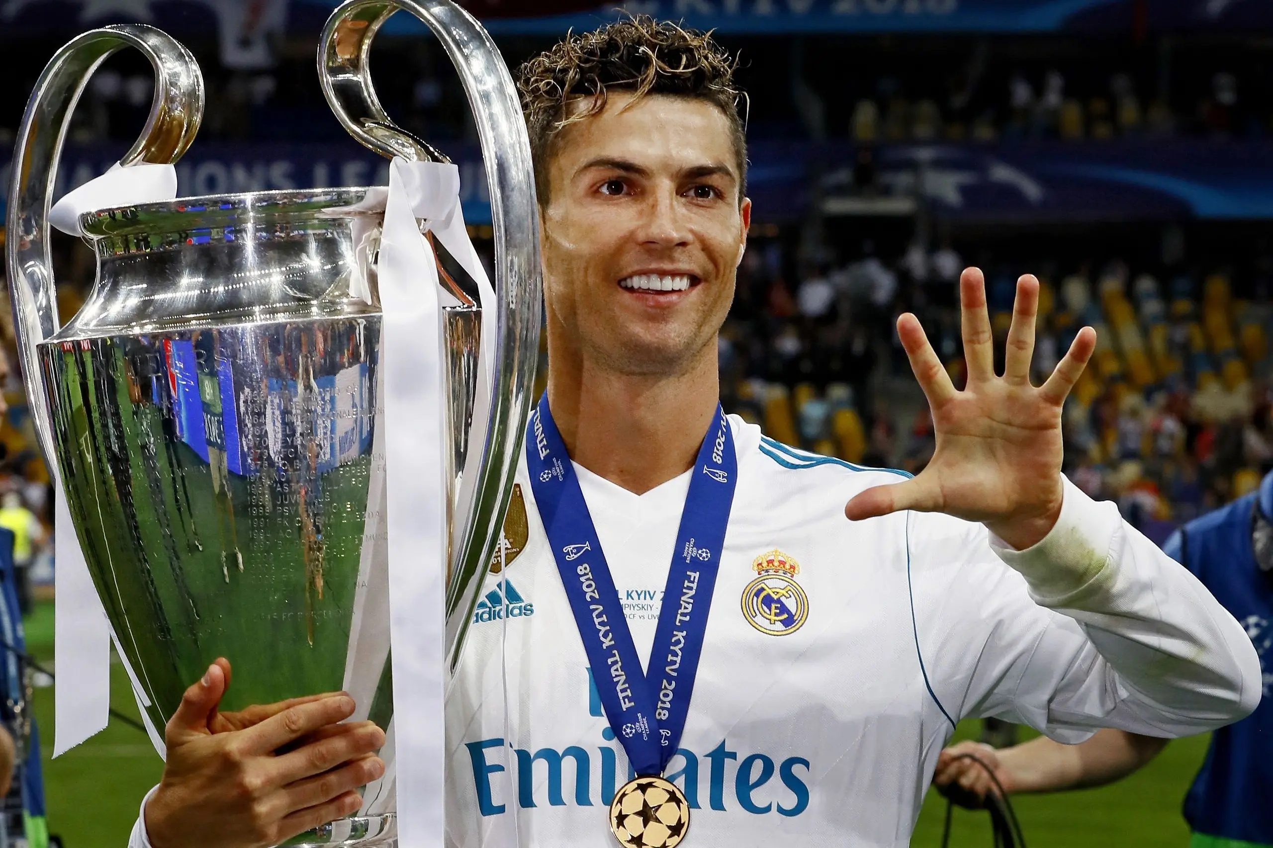 Cristiano Ronaldo celebrating.