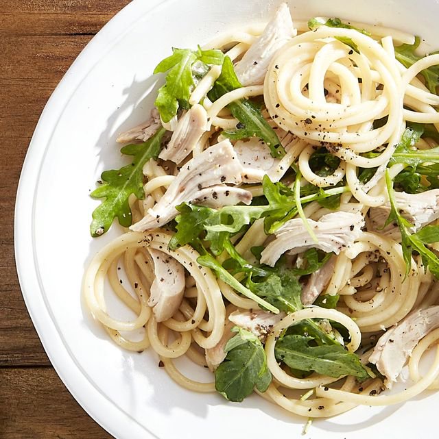 chicken and arugula cacio e pepe