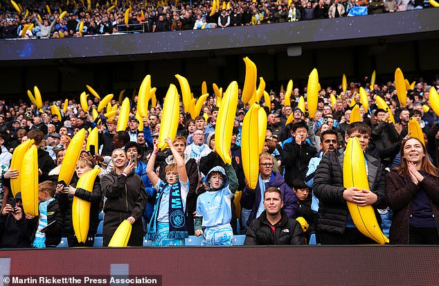 The bananas have become a symbol of City fans' defiance after the guilty verdict handed down by the independent commission