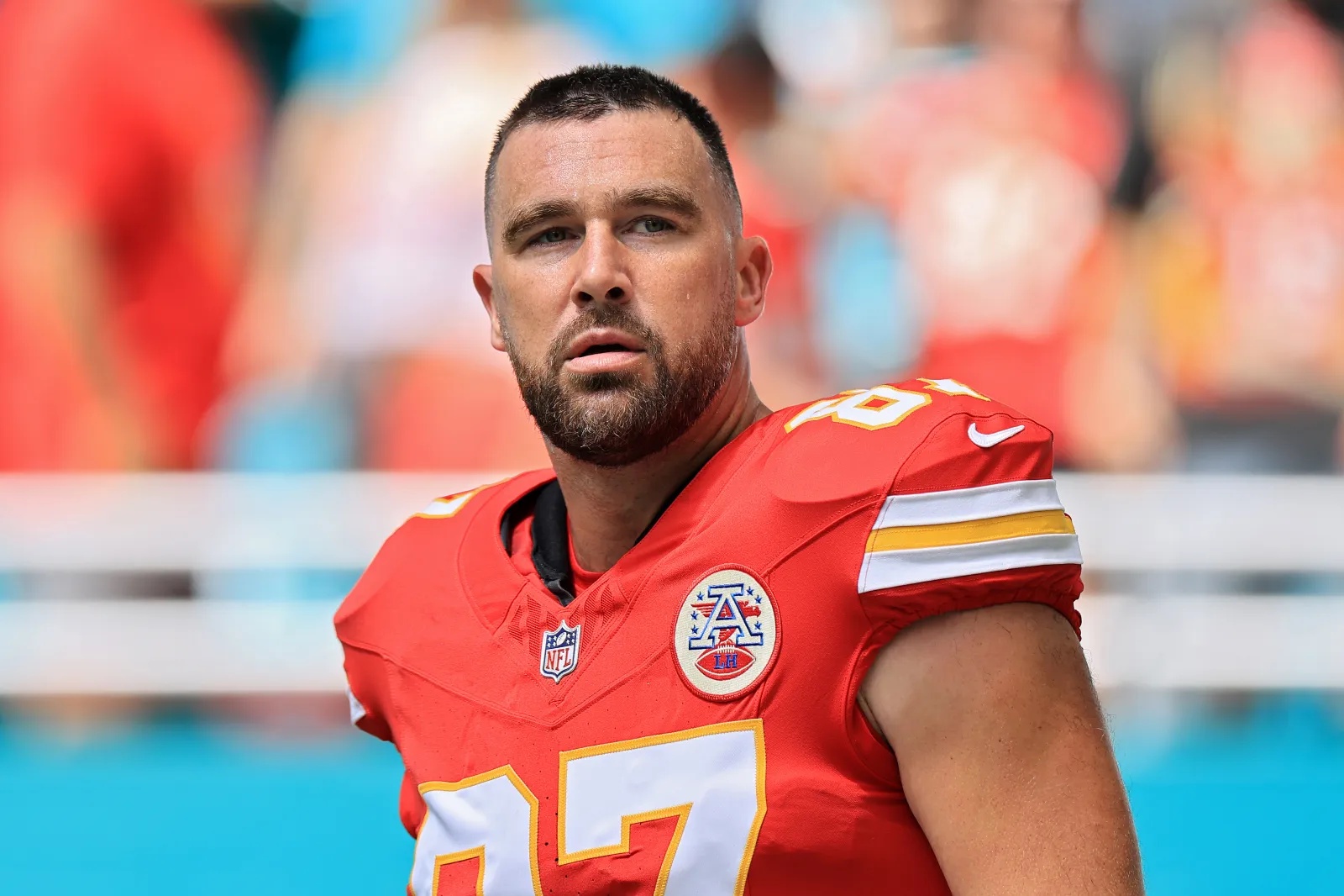 Kansas City Chiefs tight. end Travis Kelce during game against Miami Dolphins