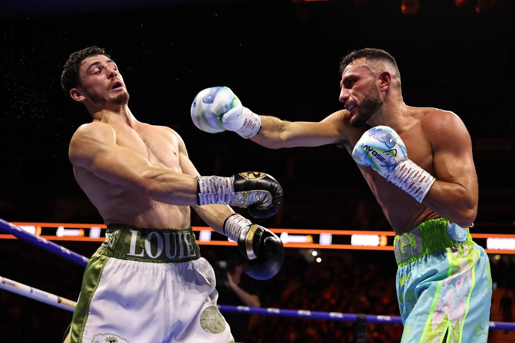 Michael Gomez Jnr swings his right hand at Louie O'Doherty in London on October 17, 2026