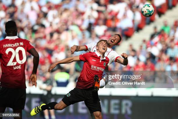 Hanover germany timo bernd huebers of hannover and sandro wagner of munich compete for the