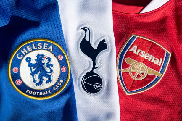 Chelsea Arsenal and Tottenham crests