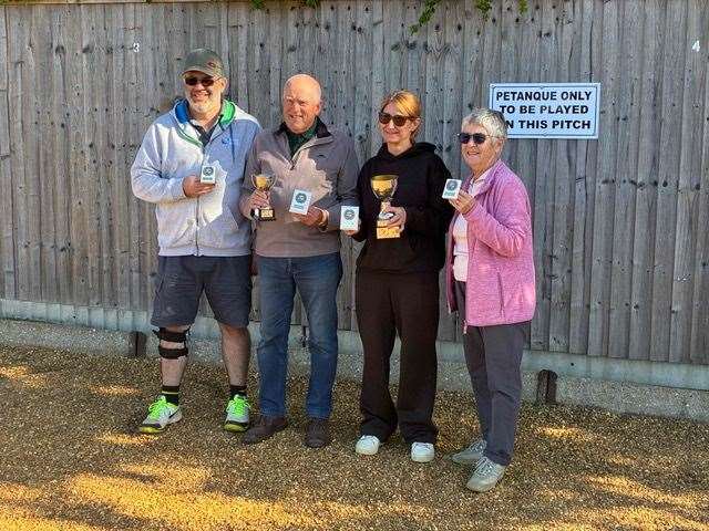 Singles Cup winners and runners-up at Heacham Sports and Social Club.