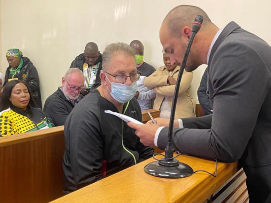 Corrie Pretorius in court. Photo: Twitter/ AndileGogoda