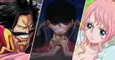 Gol D Roger, Luffy, and Princess Shirahoshi from One Piece