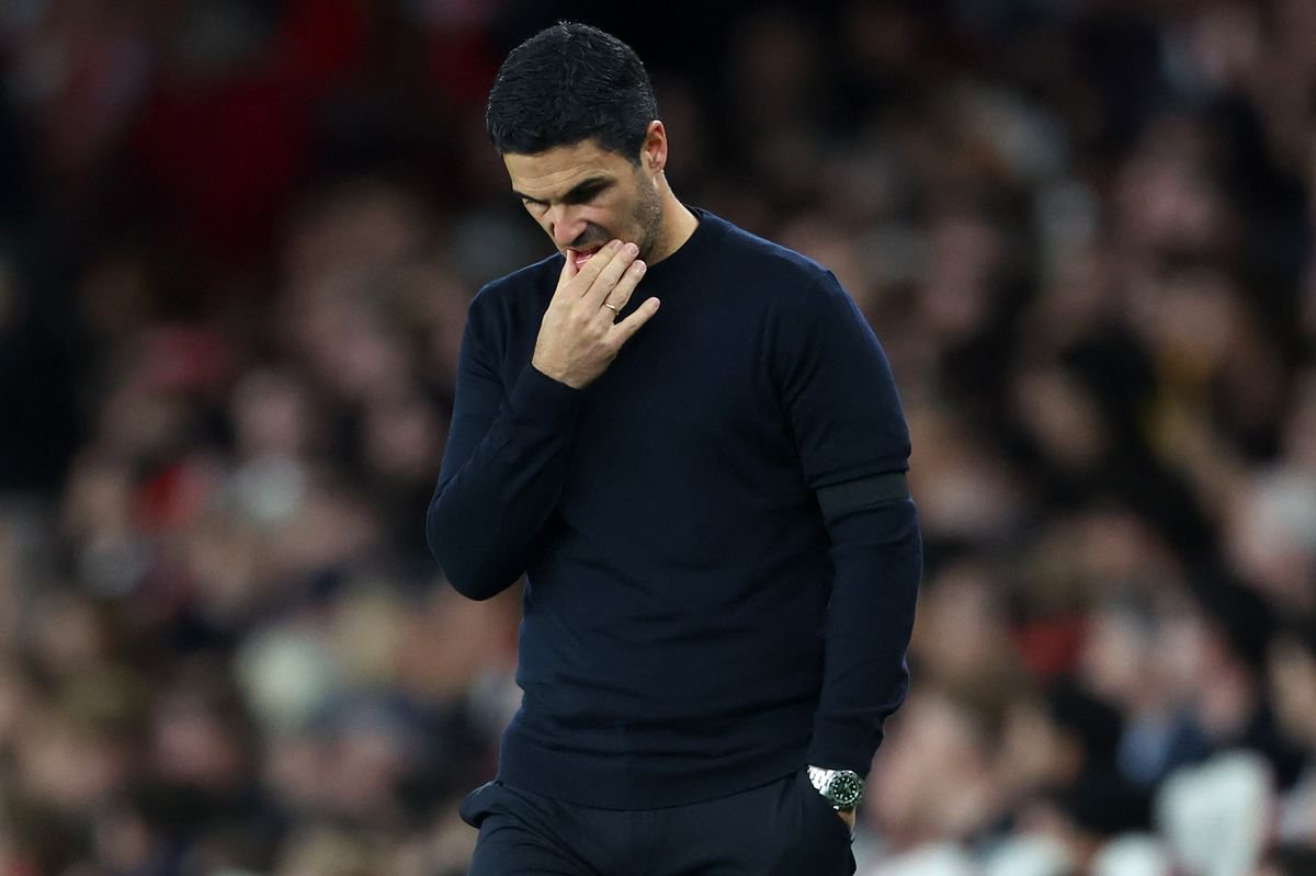 LONDON, ENGLAND - OCTOBER 13: Mikel Arteta, Manager of Arsenal, reacts during the UEFA Champions League 2026/27 League Phase MD2 match between Arsenal FC and LOSC Lille at Arsenal Stadium on October 13, 2026 in London, England. (Photo by Ed Sykes/Sportsphoto/Allstar via Getty Images)