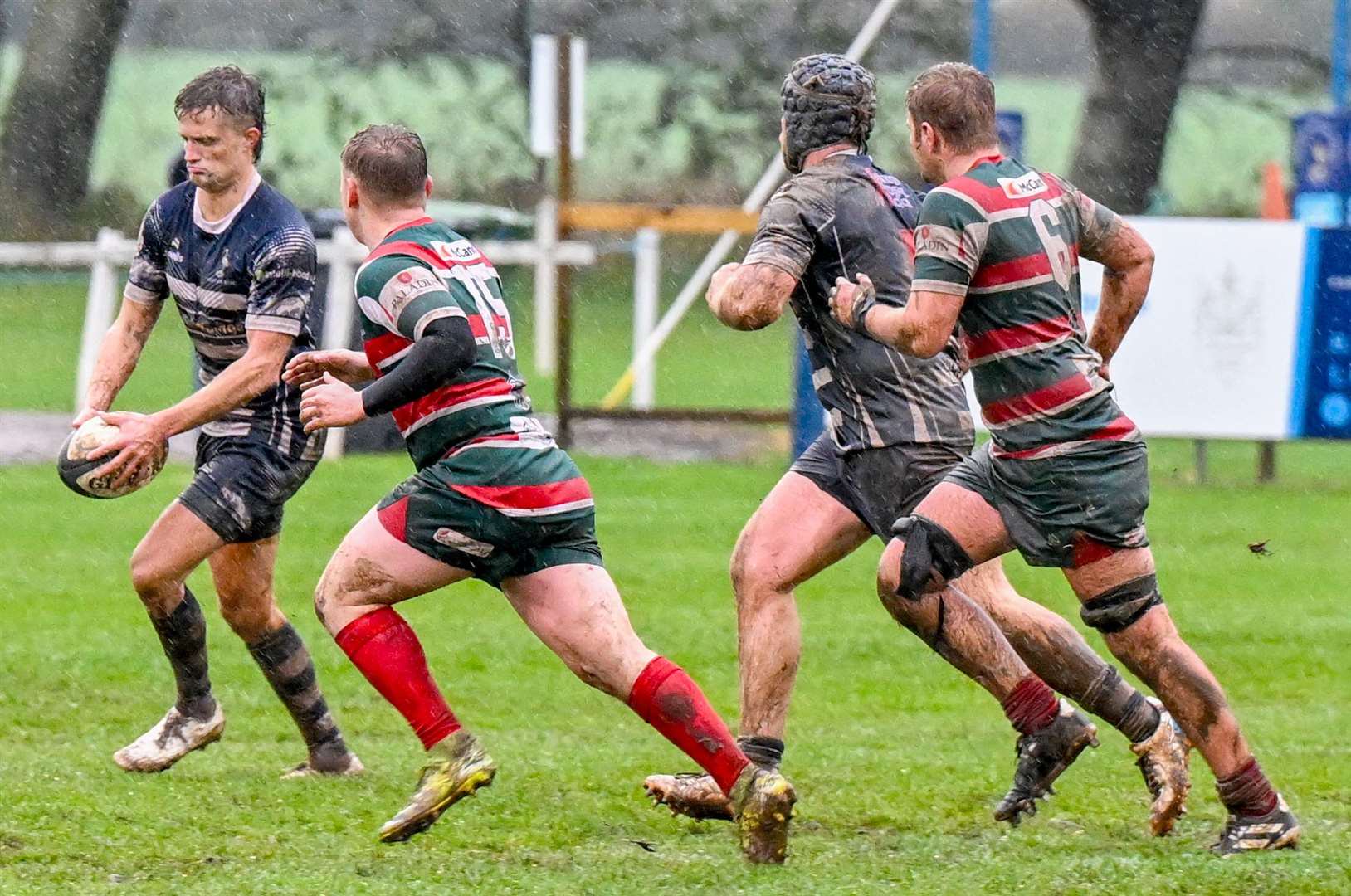 Newark's James Tarbatt is closed down by Lincoln on Saturday. Photo: Iliffe Media/Dave Dawson