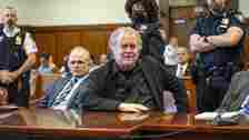 Steve Bannon, center, appears in Manhattan Supreme Court, Thursday, May 25, 2023 in New York. (AP Photo/Curtis Means via Pool)