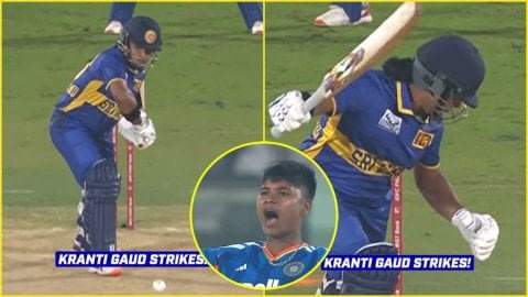 Kranti Gaud ने उड़ाए Chamari Athapaththu के तोते, बवाल इनस्विंगर से उड़ा दिए स्टंप्स; देखें VIDEO