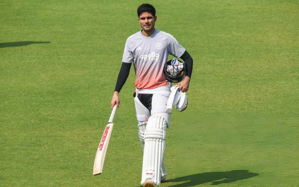 Shubman Gill during a practice session ahead of first Test against South Africa in Kolkata