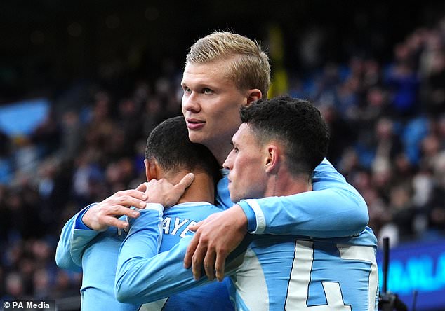 Erling Haaland celebrates (Martin Rickett/PA)