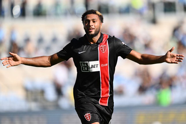 Mandatory Credit: Photo by Domenico Cippitelli/NurPhoto/Shutterstock (17210770x) Gustavo Varela of A.C. Monza celebrates after scoring a goal that was subsequently disallowed for offside during the Serie A match between S.S. Lazio and A.C. Monza at the Olympic Stadium in Rome, Italy, on October 11, 2026. SS Lazio v AC Monza - Serie A 2026/27, Rome, Italy - 11 Oct 2026