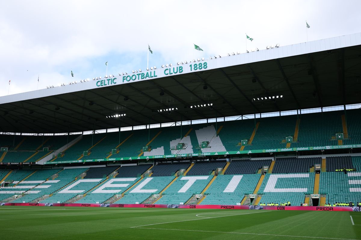 A general view inside the Celtic Park stadium