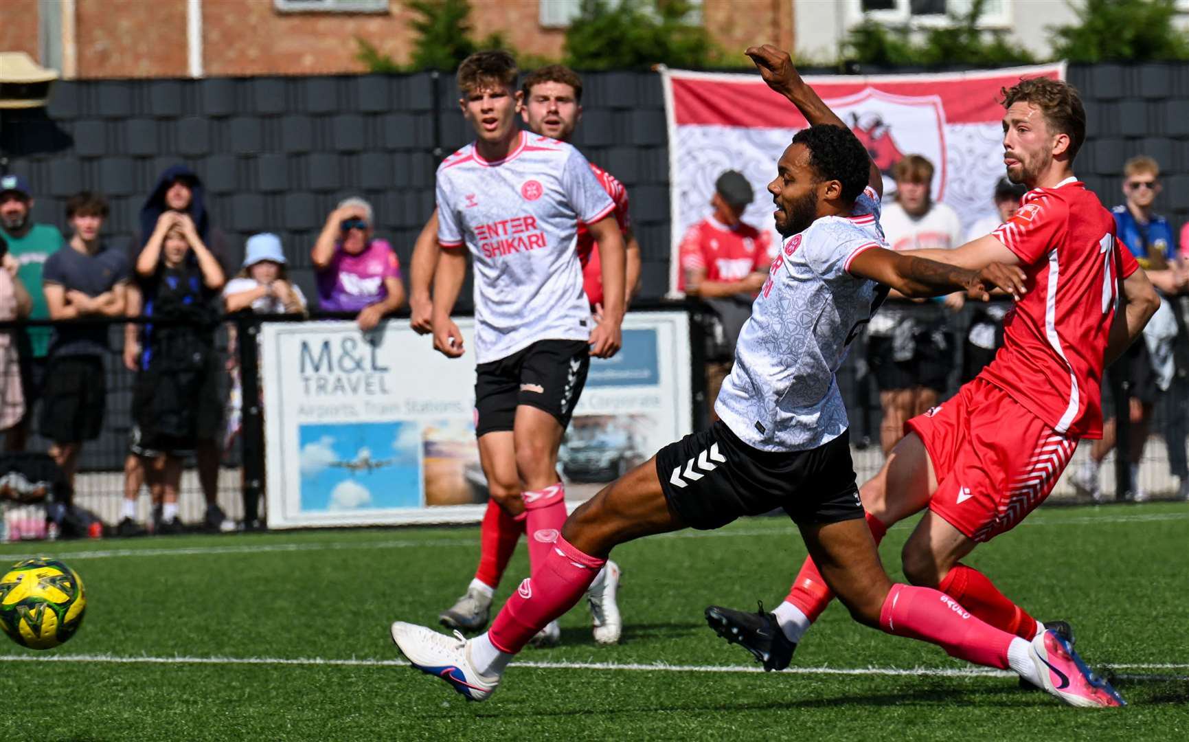 Billy Munday scores for Ramsgate against St Albans. Photo: Stuart Watson