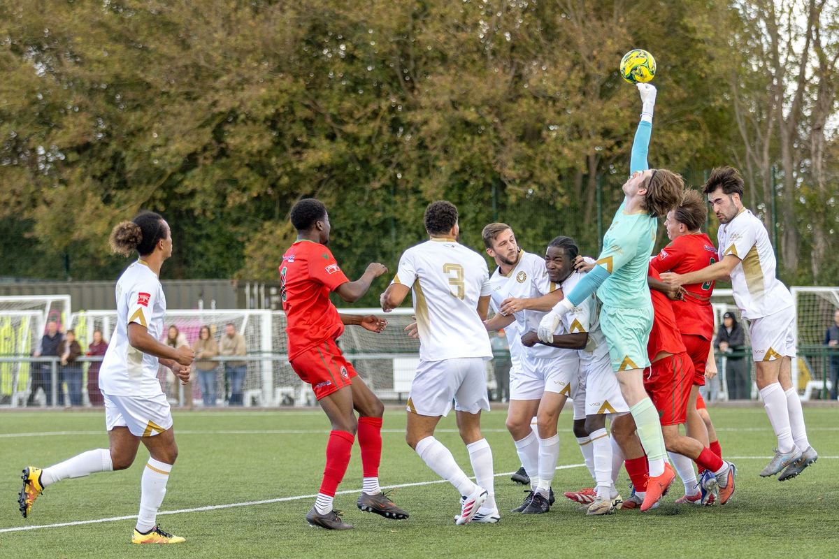 Despite South Park being in the box Whitstable's keeper got there first (Photo by Stuart McAlister)