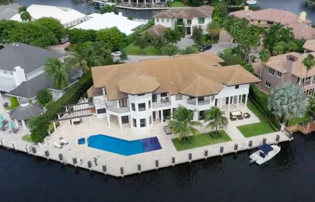 An aerial view of Lionel Messi's Miami mansion