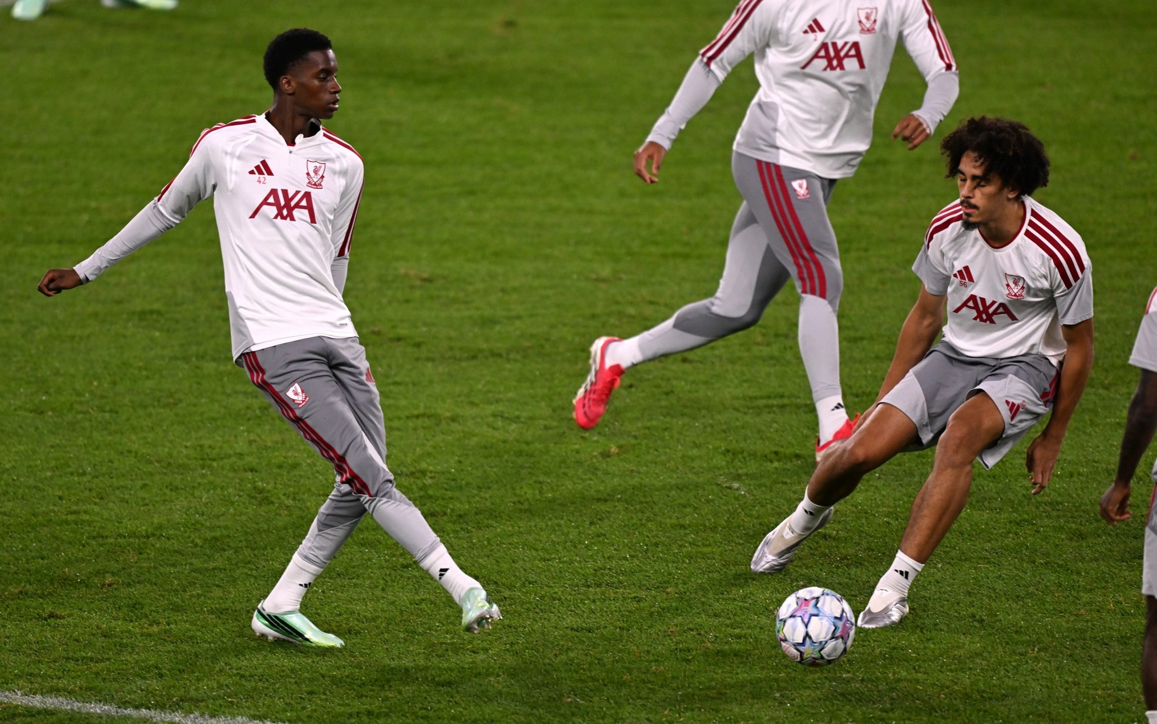 Trey Nyoni and Jayden Danns of Liverpool