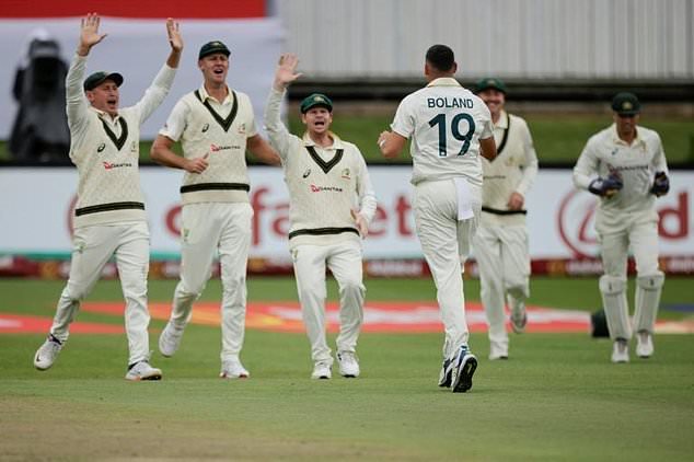 Scott Boland took two the only two wickets on a rain-shortened day after being recalled by Australia