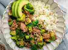 bowl of canned tuna and avocado meal