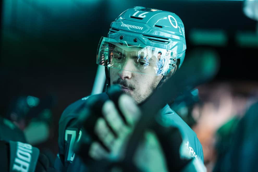 Belfast Giants’ Cole Shudra (#72) during the warm-up before a pre-season exhibition game against Denmark's Herlev Eagles at The O2 Belfast.  Photo William Cherry/Presseye