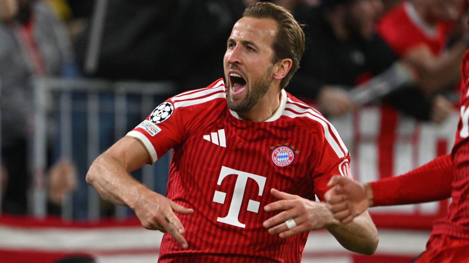 Harry Kane bejubelt seinen Treffer im CL-Hit gegen den FC Arsenal.