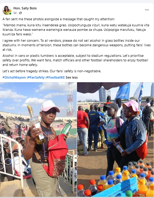 Gor Mahia vice chair Sally Bolo's statement PHOTO/https://web.facebook.com/Salbolom