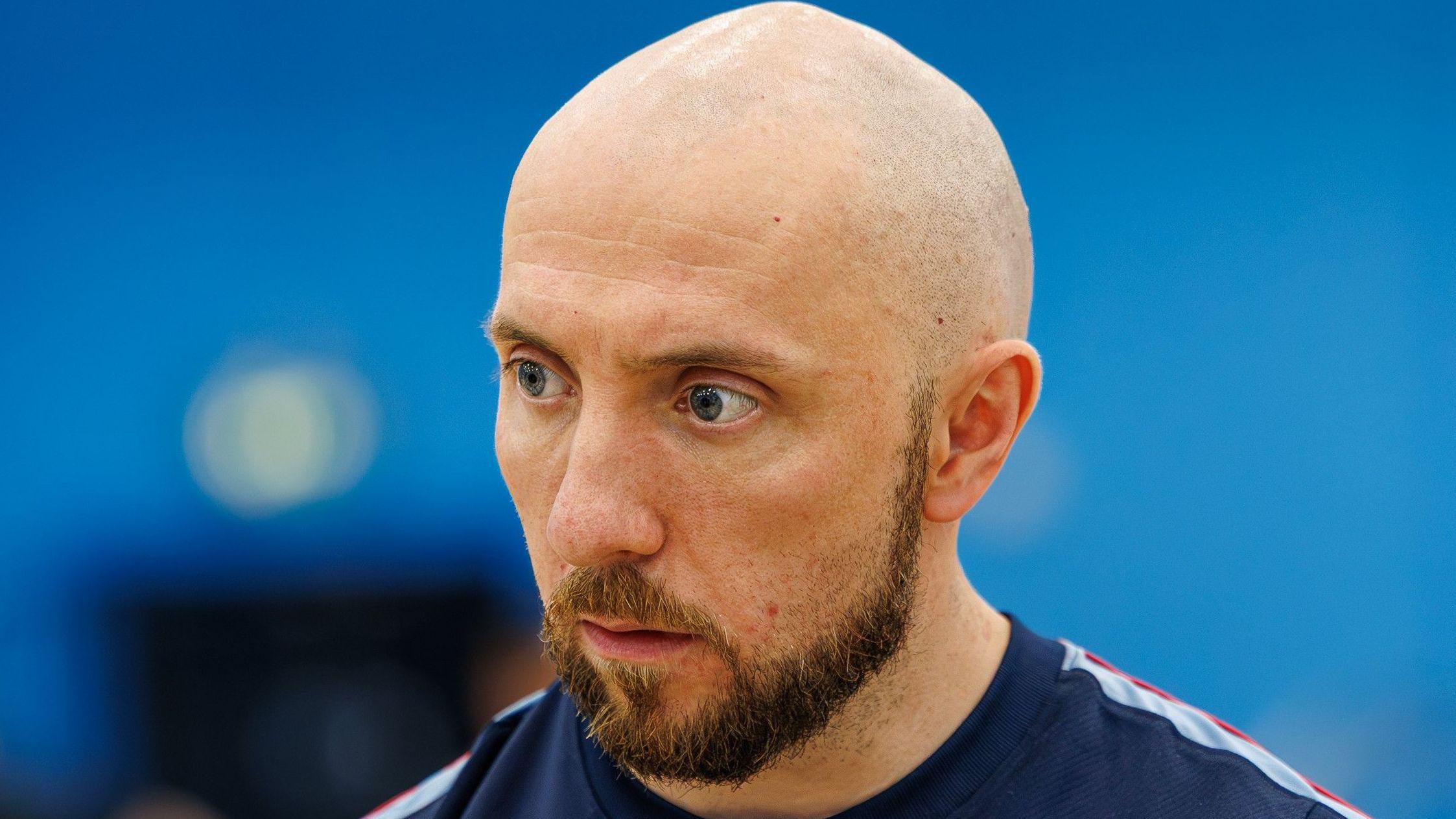 Adam McEvoy can be seen at an England match in July 2026