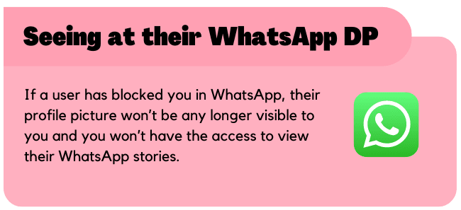 Seeing at their WhatsApp DP