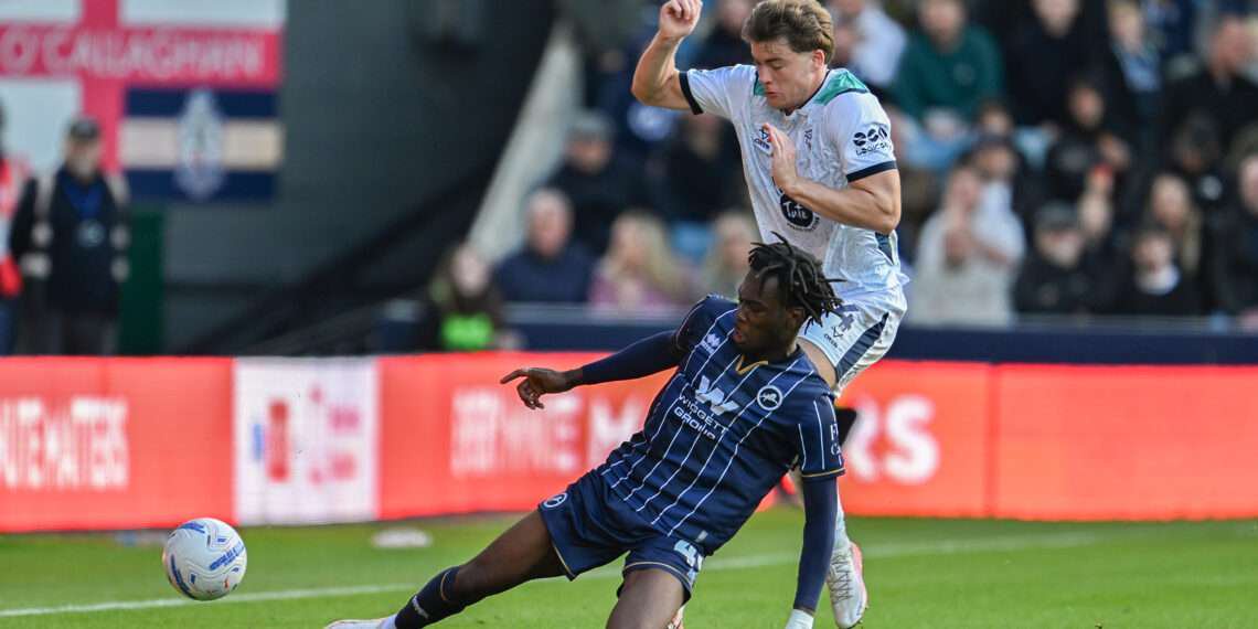 Derek Mazou-Sacko in action against Lincoln. 
Image: Keith Gillard