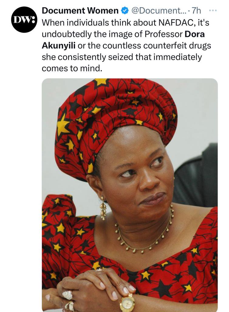 Nigerians pay glowing tribute to ex-NAFDAC boss, Dora Akunyili, days after agency uncovered factories produce fake drinks were uncovered