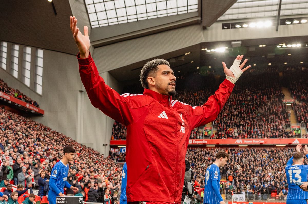 LIVERPOOL, ENGLAND - OCTOBER 25: Ronald Araújo of Liverpool during the Premier League 2026/27 match between Liverpool FC and Brighton & Hove Albion at Anfield on October 25, 2026 in Liverpool, England. (Photo by Nikki Dyer/Liverpool FC via Getty Images)