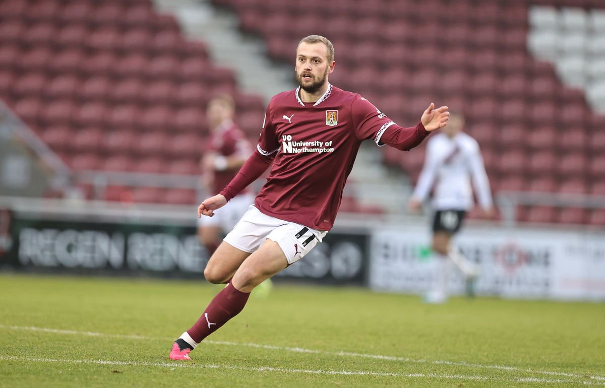 James Wilson of Northampton Town in action during the Sky Bet League One match between Northampton Town FC and Lincoln City FC at Sixfields