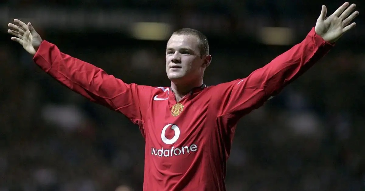 Manchester United's Wayne Rooney celebrates his goal against Fenerbahce in their Champions League group D soccer match at Old Trafford, Manchester, September 28, 2004.