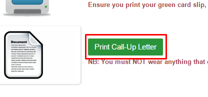 print call up letter
