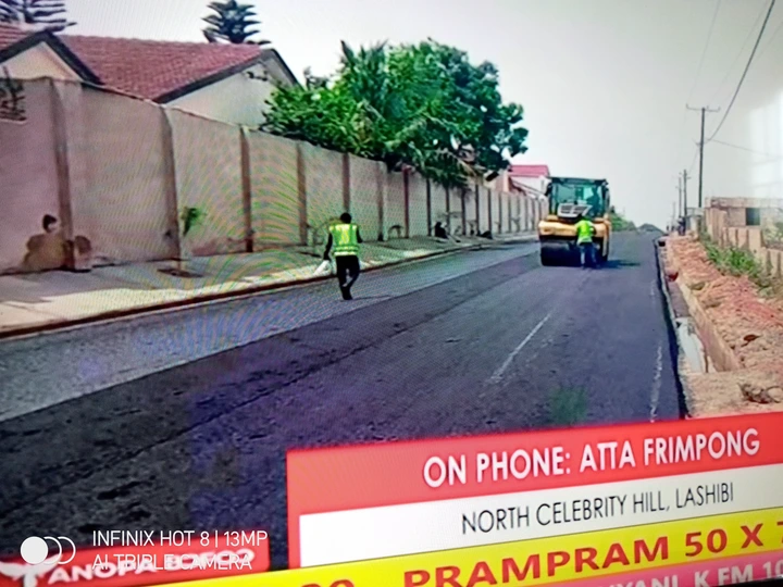 Meet the man who has used his money to construct a 2km asphalt road at Lashibi. 53